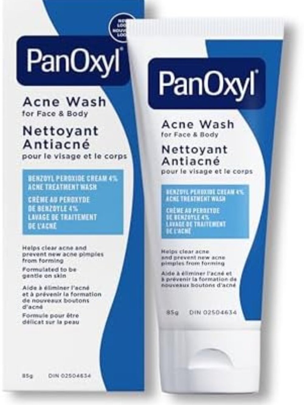 PanOxyl Acne Wash, 4% Benzoyl Peroxide, For Face & Body, 85g